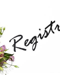 Registry Sign with flowers