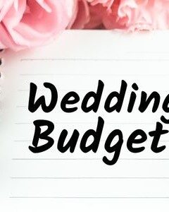 Wedding budget notebook with flowers