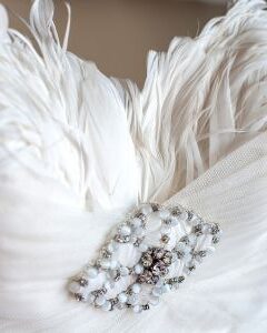 Beaded detail of a wedding dress