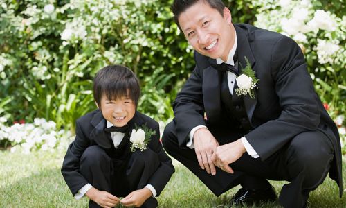 Groom and the ring bearer