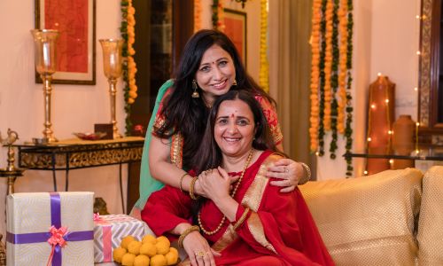 mother in law with the bride at an India wedding